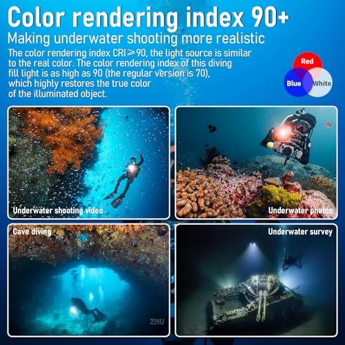 Image of L15 10000 Lumens Underwater Video Light - 100m (330ft) Waterproof Dive Video Light with USB-C Charging, Professional Floodlight for Scuba Diving, Snorkeling & Underwater Photography