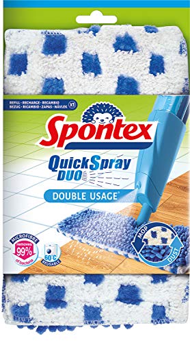 Spontex Quick Spray Duo Mikrofaser-Ersatzbezüge, ideal für trockene und feuchte Bodenreinigung, 1 x 2er Set