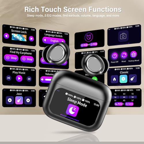 ZYHKON Ecouteurs Bluetooth Sans Fil Mini Écouteurs de Sommeil avec Écran Tactile HiFi Stéréo Casque Bluetooth 5.4 Appels Clairs IP7 Étanche Écouteurs Intra Auriculaires pour Dormir Sur le Côté - vue 4