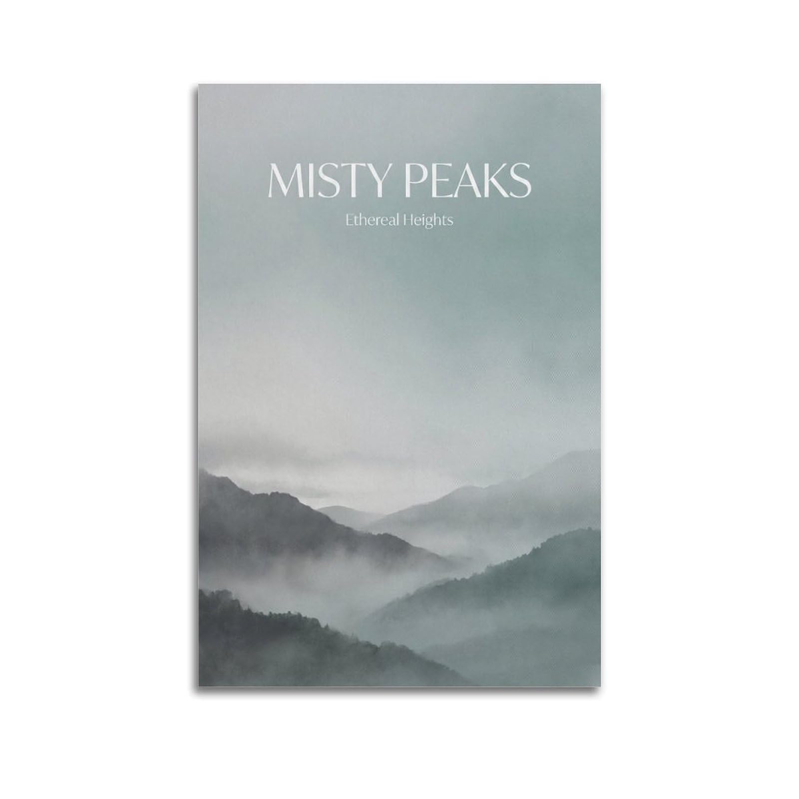 XKUGA Zen Mountain Poster Misty Peaks Nature Calm Healing Meditation Modern Decorative Canvas Prints - Ideal Wall Art for Family, Man Cave, Game Room, Boys & Girls Bedroom 20x30inch(50x75cm)