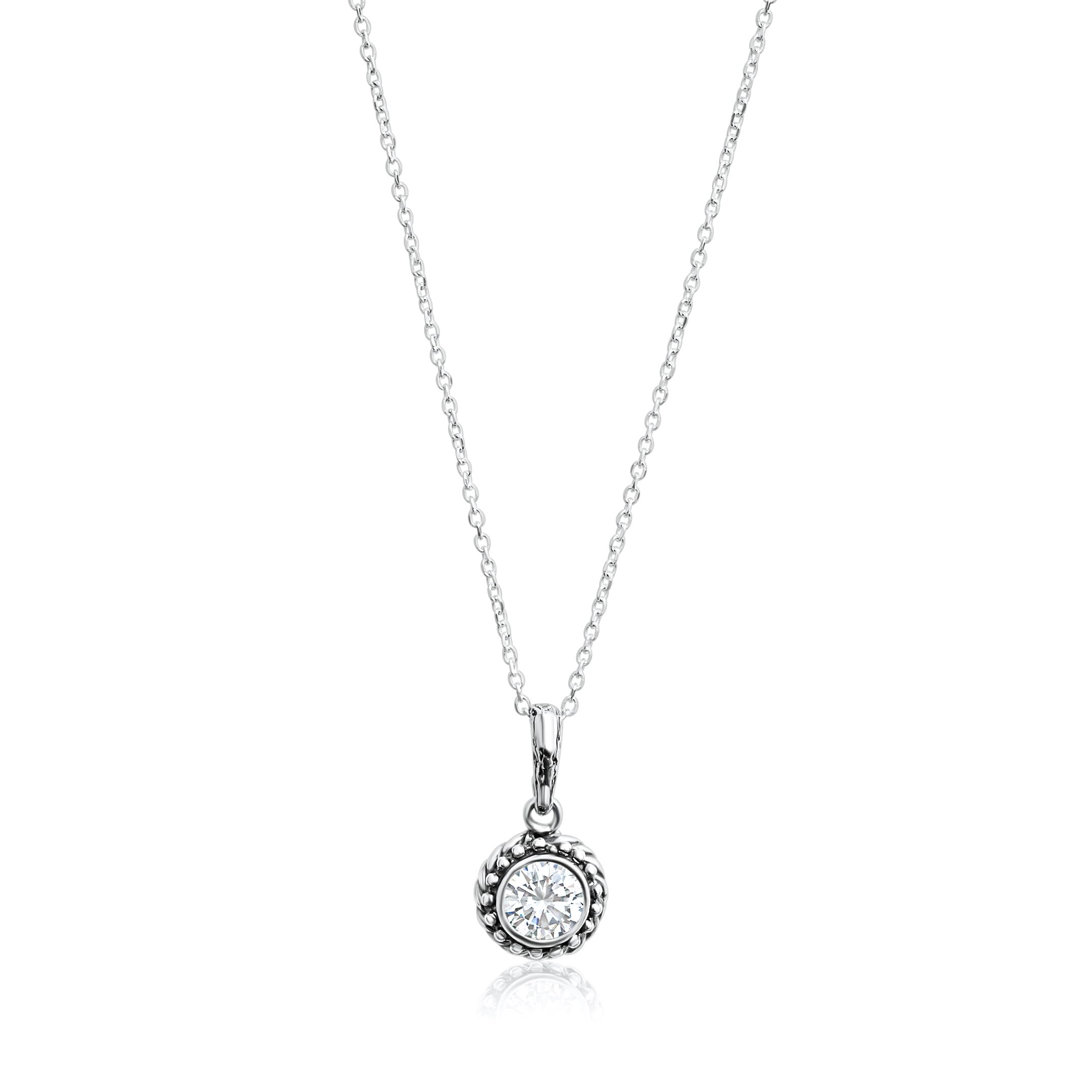 Halskette aus 925er-Sterlingsilber für Damen – Perlenseil mit Zirkonia, Vintage-Design, hypoallergen, blei- und nickelfrei, handgefertigte Statement-Halskette von Jean Rachel Jewelry