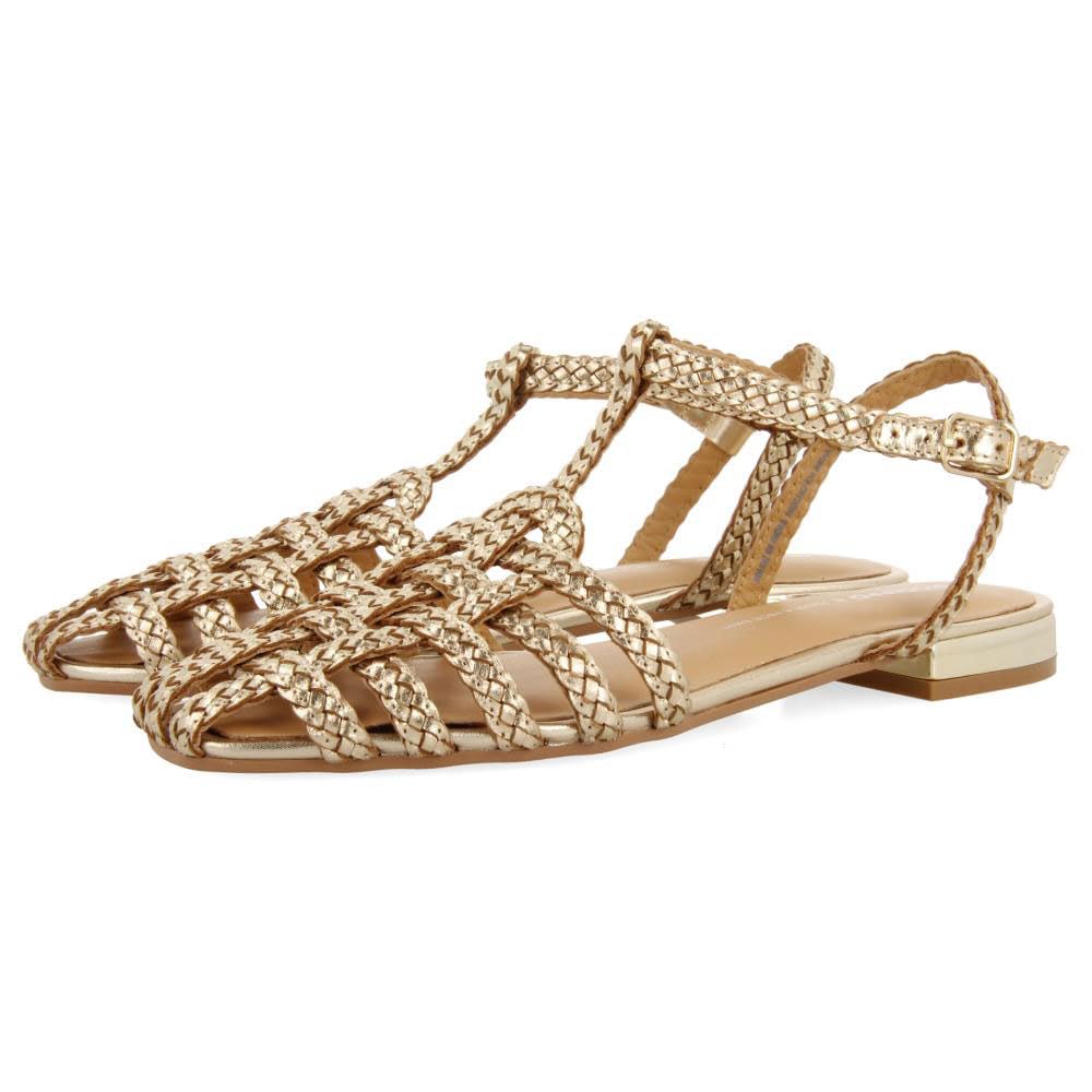 GIOSEPPO Dighton sandalen van gevlochten leer, Platina, 37 EU