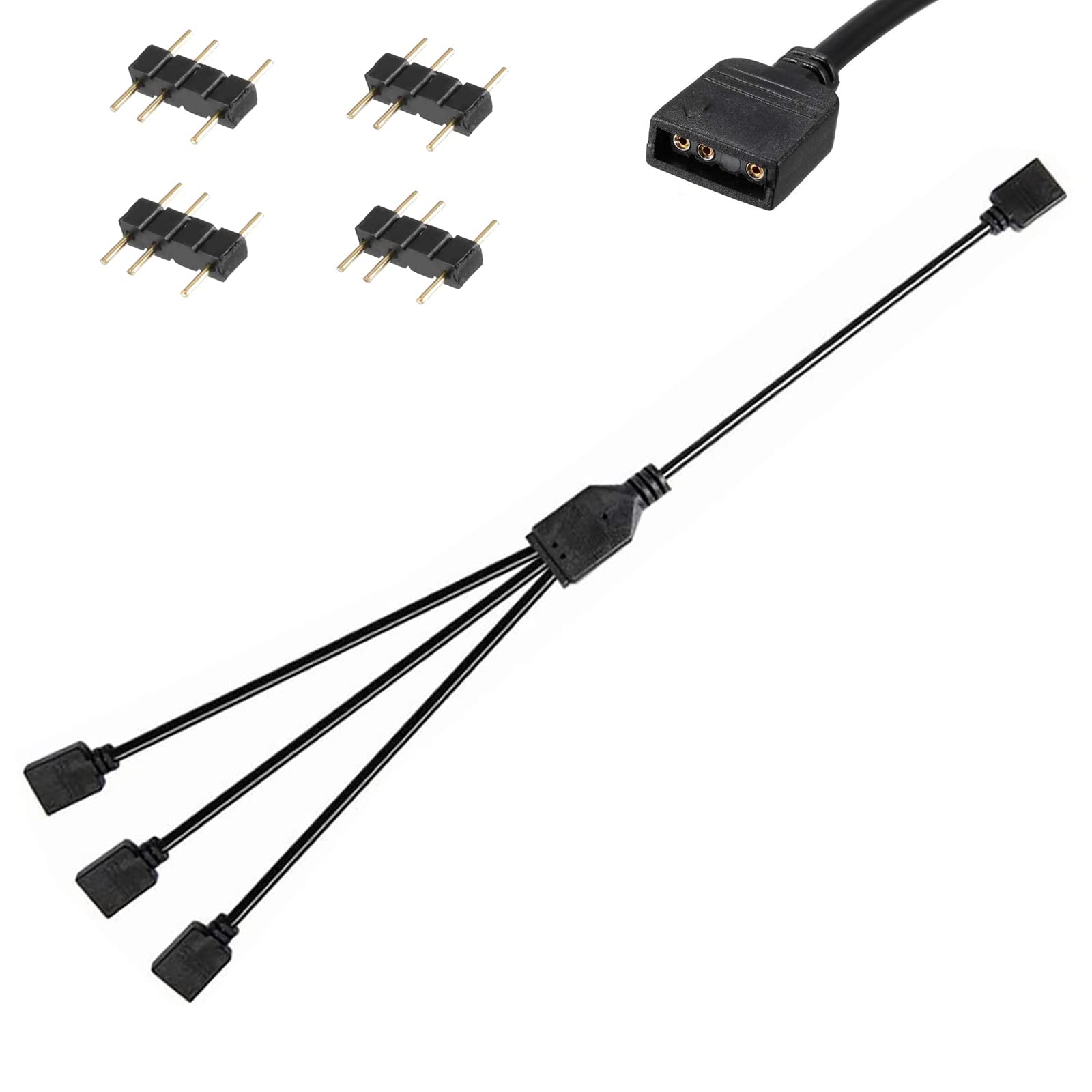 RGB Extension Cable 3 Pin, Computer Motherboard ARGB Interface Extension Cable Female Connetor, 5 V Argb 3-Pin Connector 1-3