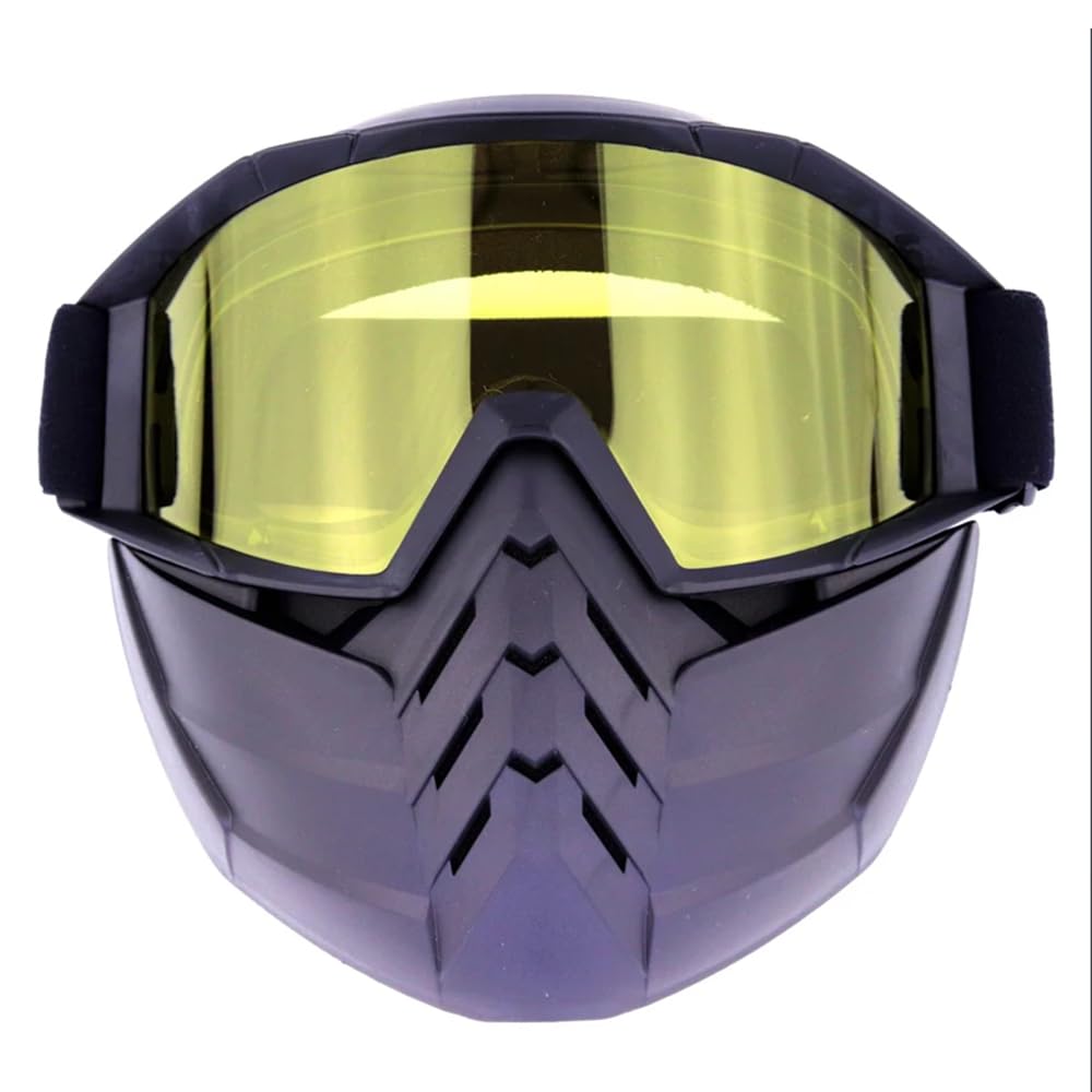 Lunettes De Moto Rétro Masque Facial Amovible Anti-Poussière ATV Dirt Bike Masque De Paintball Anti-Rayures UV400 Lunettes