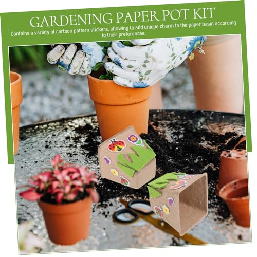 Kit d'artisanat pot en papier végétal avec drainage pour coupe de légumes enfants - 3