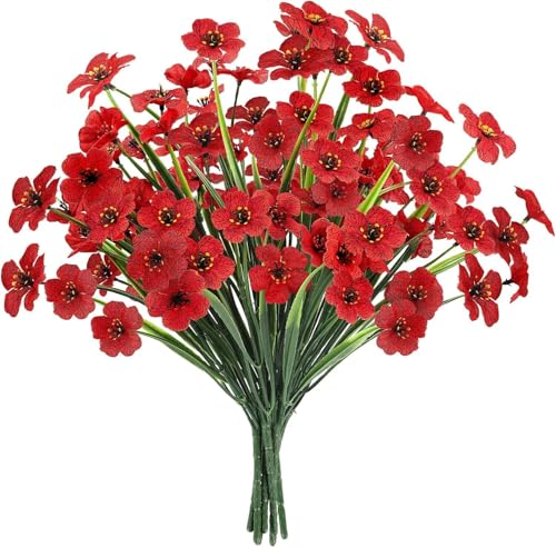 N&T NIETING Lot de 6 fleurs artificielles pour balcon, fleurs artificielles comme véritable bouquet de fleurs de balcon, résistant aux UV, décoration pour...