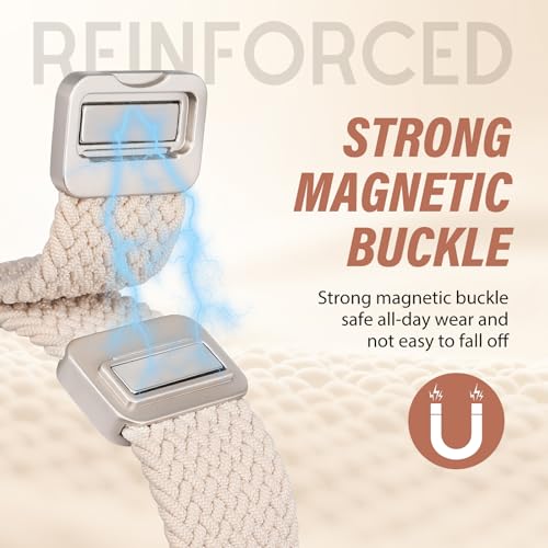 Image of TOYOUTHS Braided Magnetic Band Compatible with Apple Watch Bands 38 /40 /41 /42 /44 /45 /46 /49mm Women Men, Dressy Celtic Metal Stretchy Elastic Strap for iWatch Series 11 10 9 8 7 6 5 4 SE /Ultra 3 2 1