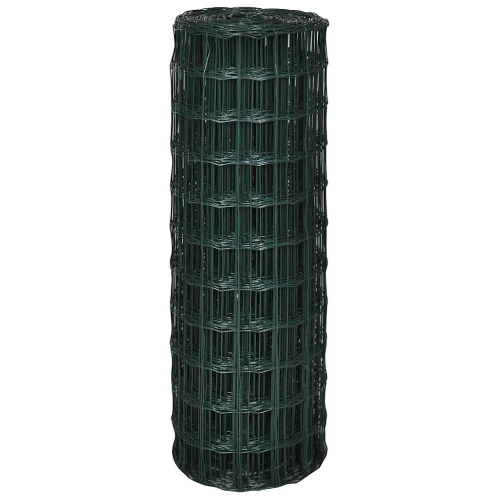 vidaXL Euro ogrodzenie, stalowe, 25 x 1,0 m, zielone