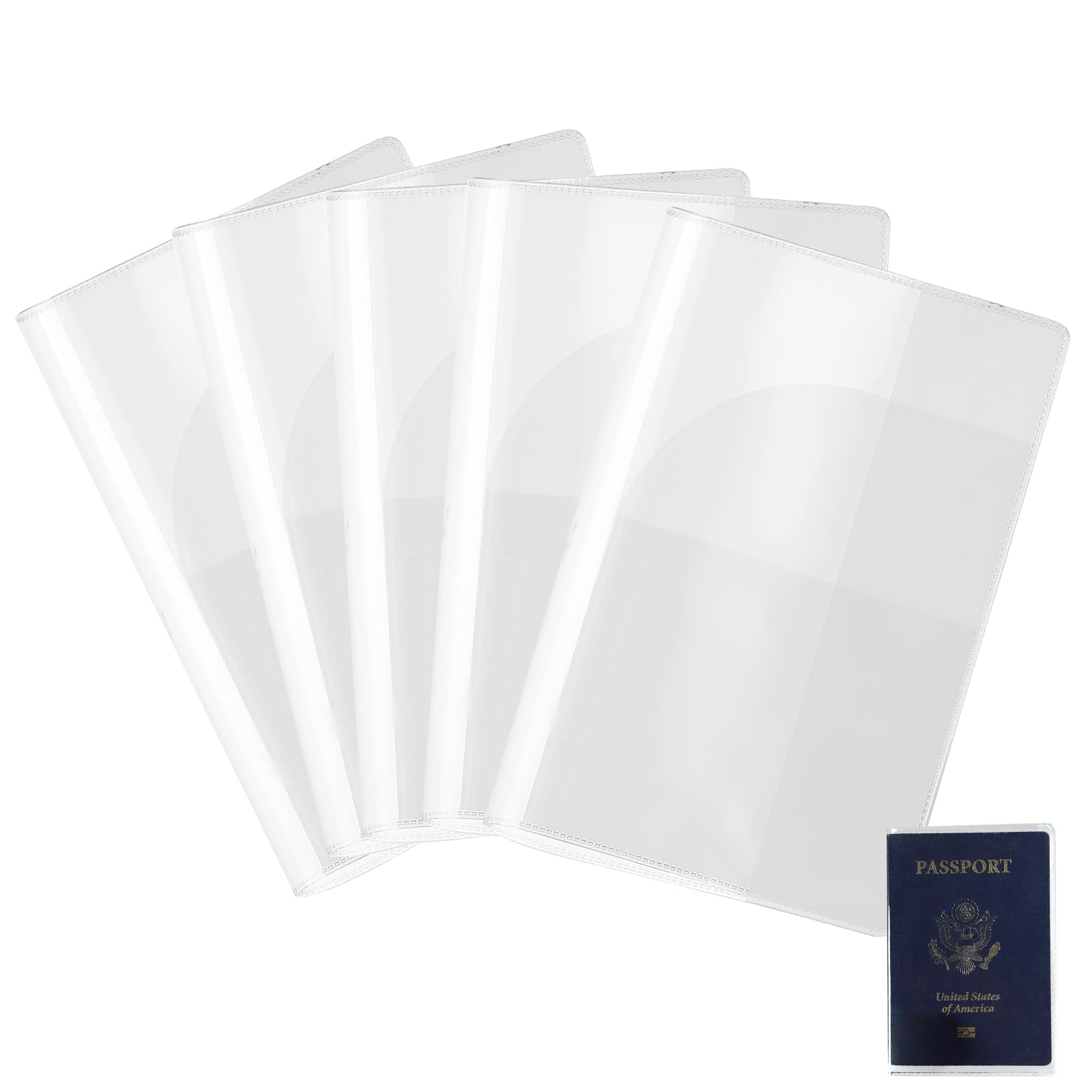 5Pcs Passport Holder for Travel Transparent Plastic Passport Protector Clear Vinyl Transparent Passport Holder Travel Document Organizer