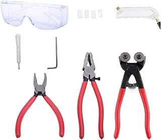 HYDDNice Wheeled Glass Tile Stained Glass Tool Set Breaking Grozer Plier Tool Set with Running Pliers Breaking and Grozer Pliers Tools Assortment Kit