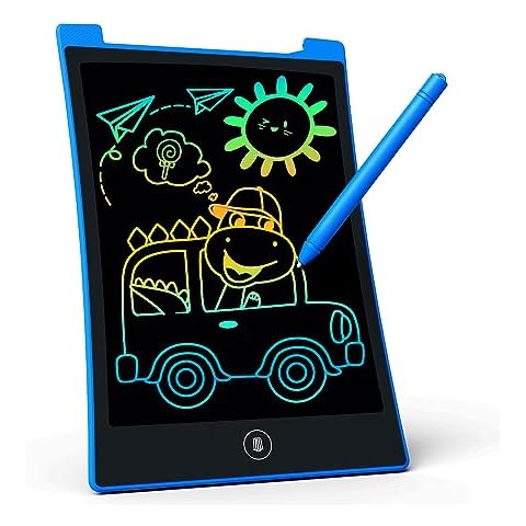 KOKODI Kids Toys LCD Writing Tablet, Colorful Toddler Drawing Pad Doodle Board Erasable, Educational Learning Toys Birthday Gifts for Girls Boys Age 3 4 5 6 7 8 Kids Road Trip Essentials（Blue） Cover