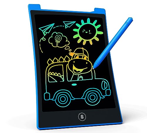 KOKODI Kids Toys LCD Writing Tablet, Colorful Toddler Drawing Pad Doodle Board Erasable, Educational Learning Toys Birthday Gifts for Girls Boys Age 3 4 5 6 7 8 Kids Road Trip Essentials(Blue)