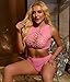 XJG Womens Fishnet Lingerie for Women Sexy Two Piece Lingerie Set Stripper Outfit Rose Red