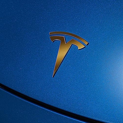 Image of IPG Compatible with Model Y Decal Sticker (8 Logo Set) Overlay Stickers Do it Yourself Stickers Set Personalize Your Tesla (Metallic Gold)