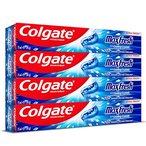 Colgate Toothpaste Max Fresh Cool Mint Toothpaste With Cooling Crystals 4x75ml 4 Pack