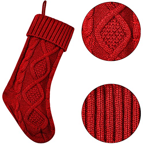 image for ITUBU Christmas Stockings Knitted Xmas Stockings 18 Inches Double-Side