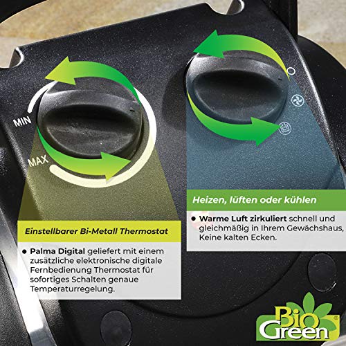 Bio Green PAL 2.0 Palma Elektrische Ventilatorverwarming, 2000 Watt, Digitale Thermostaat - Image 6