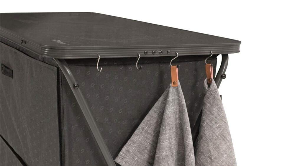 Outwell X Küchentisch mit Platte aus Bambus, Unisex, Grau, 75 x 49 x 82 cm