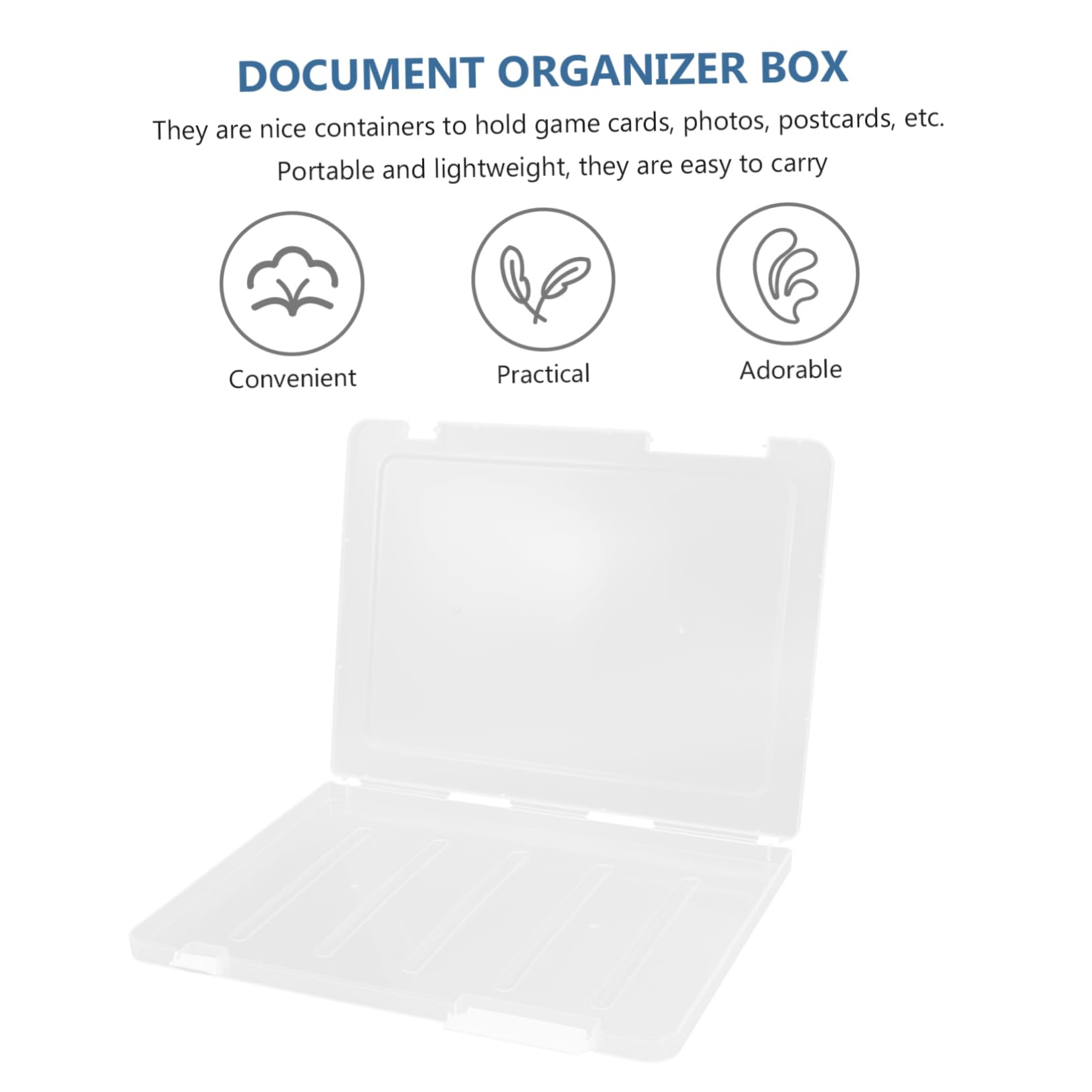 4piezas Caja De Almacenamiento De Archivos Transparente Organizador De Para Escritorio Archivador De Tarjetas Para Certificados Unidades Para Guardar Objetos