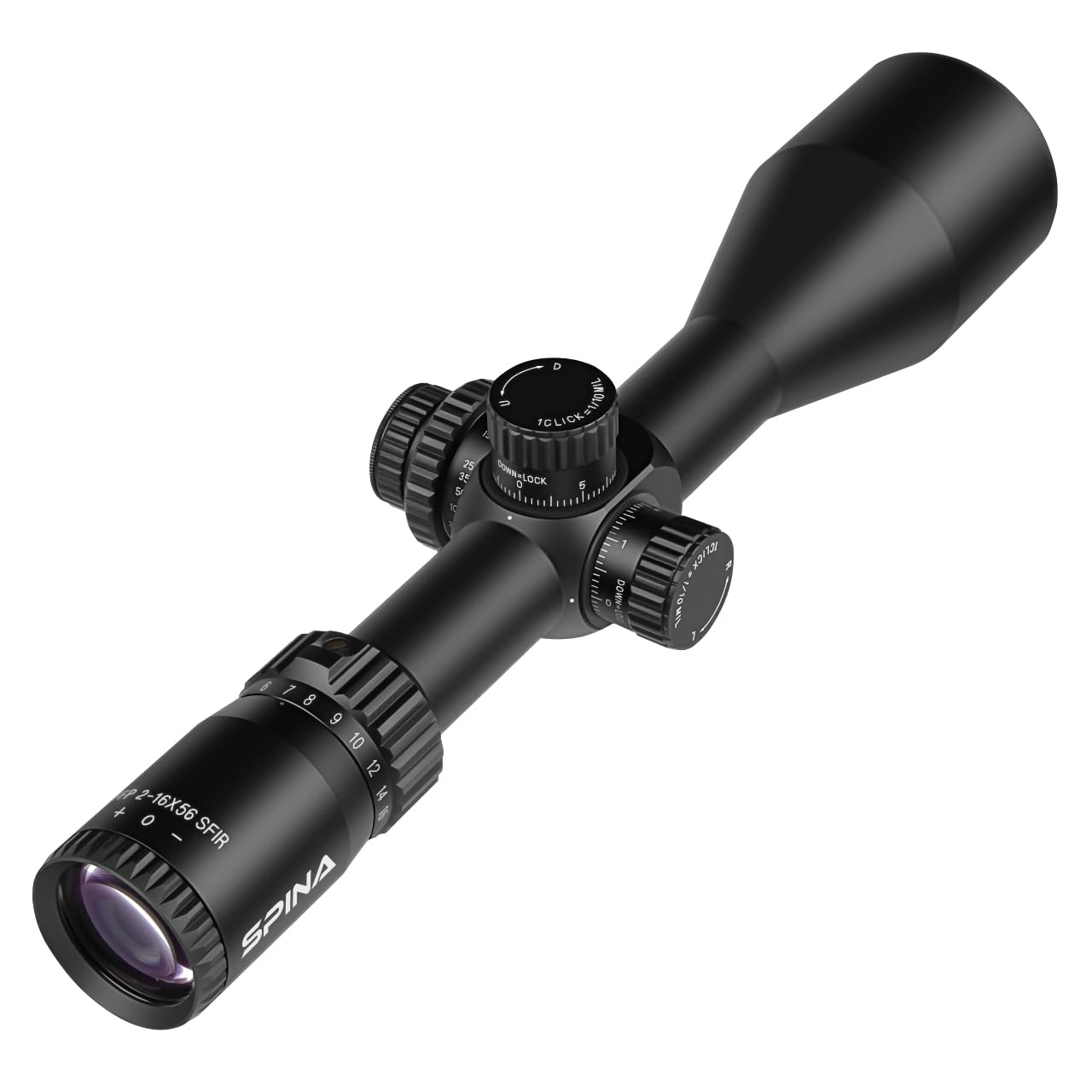 SPINA OPTICS HD 2-16x56 Primo Piano Focale Scope Side Parallax 1/10 MIL Tactical Caccia Riflescope