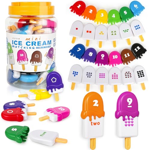 Image of USATDD Numbers Learning Toys Number Popsicles Matching Toy Learning Numbers & Patterns Preschool Learning Activities Montessori Toys for Kids