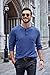 COOFANDY Men Henley Shirts Casual Beefy T Shirt Pocket Lightweight Classic Tunic Top Deep Blue