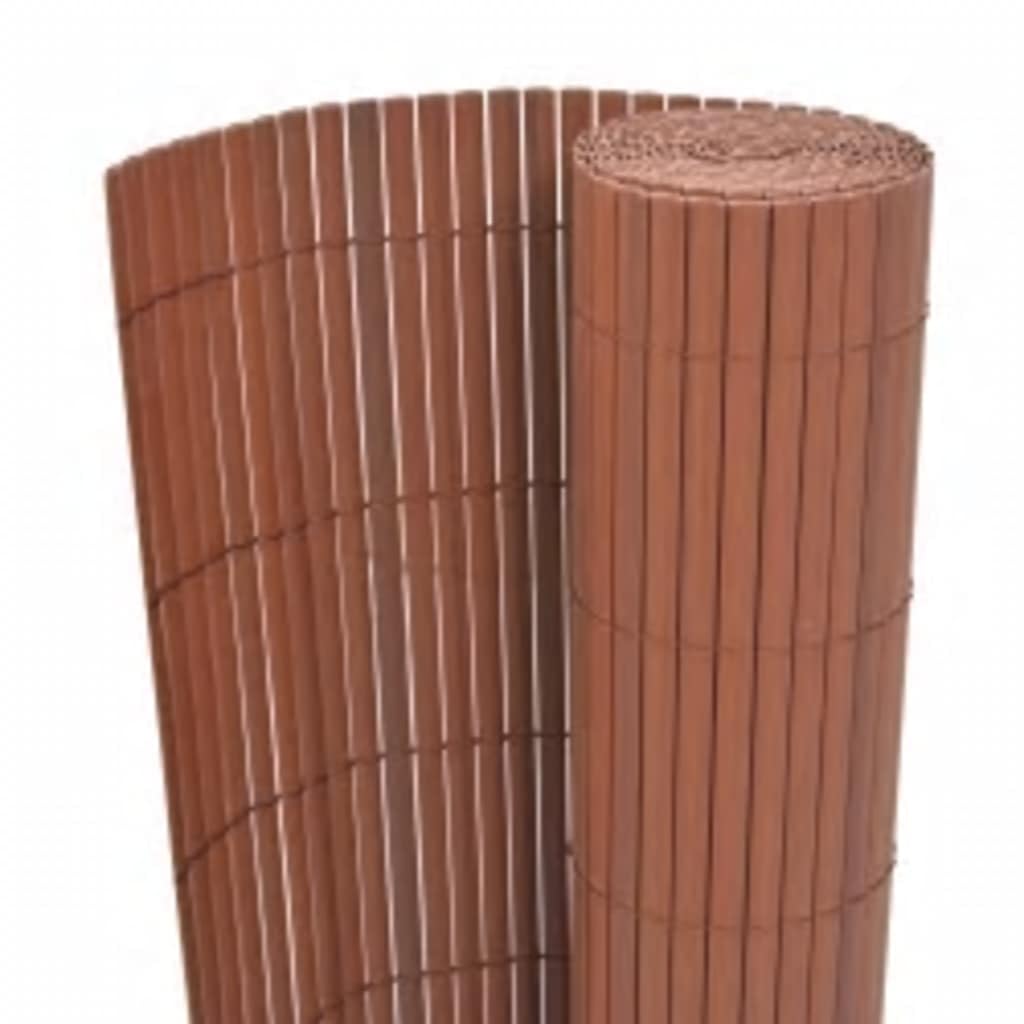 vidaXL Double-Sided Garden Fence Outdoor Terrance Backyard Fencing Privacy Screen Porch Blind Windbreak Fence Panel Barrier Edging Brown - Image 3