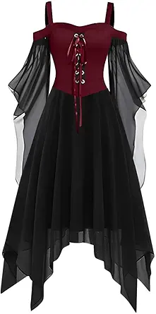 OIOLOYJM Sexy Plus Size Halloween Costumes Woman 2025 Witch Costume Women Vampire Gothic Corset Renaissance Dresses Clothes
