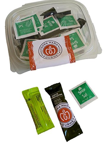 Single Serve Variety Pack Extra Virgin Olive Oil, Vinegar, Salt Salad Dressing