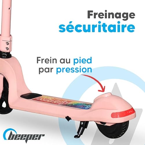 BEEPER - Patinete Eléctrico Infantil de 4 a 12 Años 100W Kiddy FWE50 (FWE50 Rosa) - imagen 2