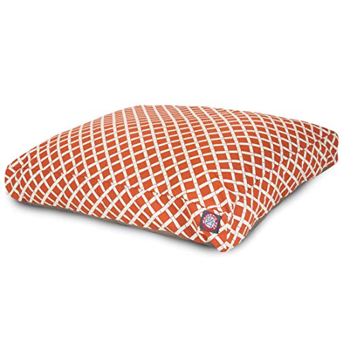 Burnt Orange Bamboo Large Rectangle Indoor Outdoor Pet Dog Bed With Removable Washable Cover By Majestic Pet Products #TOP1