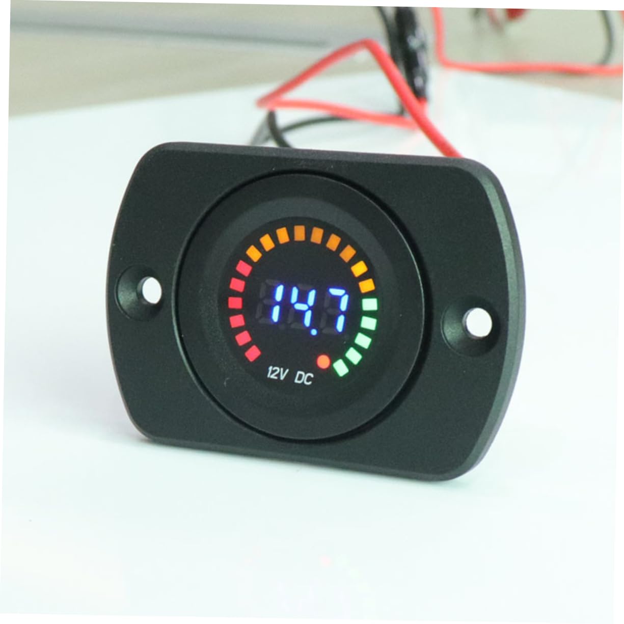 Mobestech 3piezas Voltímetro Digital De Pantalla Color Para Coche y Moto Medidor De Voltaje y Capacidad De Batería Instalación Fácil Compatible Diseño Compacto y Led