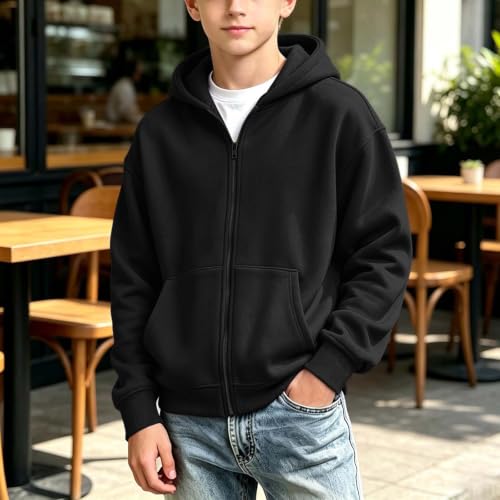Sblioda Boys Zip Up Hoodie Kids Zip Up Hoodie Black - image 2
