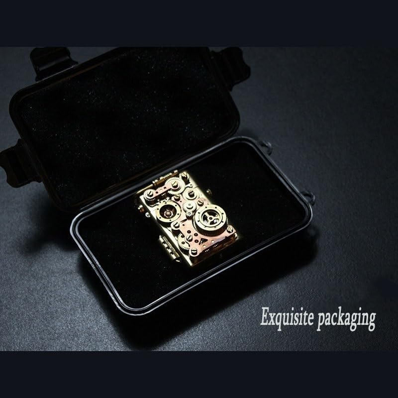 Encendedor de queroseno vintage estilo mecánico, recargable miniatura 6