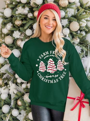 Christmas Sweatshirts for Women Funny Christmas Tree Xmas Cute Graphic Long Sleeve Shirt