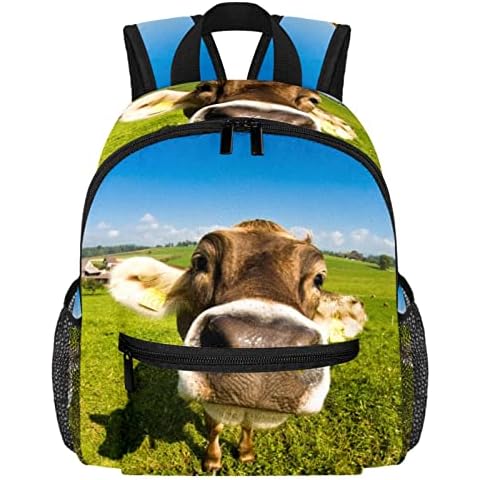 Toddler Backpack,Kids Backpack for Girls Boys,School Backpack,Cute Cow,Lightweight Small Backpack Cover