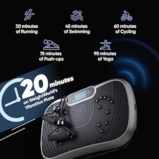WeightWorld Vibration Plate Exercise Machine - For Whole Body Workout - CE & RoHS Certified - 5 Automatic Modes & 99 Speed Levels - Built-in Bluetooth Speaker - Vibro Plate with 5 Exercise Bands