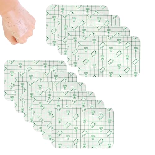dinghaole 10 Pièces Transparent Pansement Bandage, Bandage Transparent Imperméable, 10 x 15 cm Pansement De Film, Bandage Adhésif Extensible, Pansement Etanche Pour Sport, Protéger Tatouage