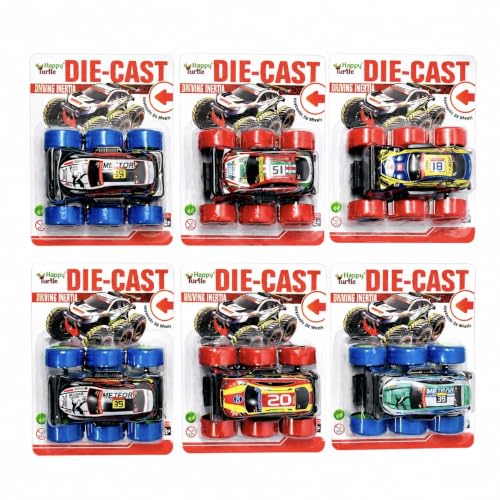 Image of 6 Wheel Monster Truck Toy for Kids, Friction Powered Push and Go Racing Car, Big Wheel Off-Road Vehicle, Heavy Duty Plastic Stunt Truck for Age 3+ Years (Pack of 1) (6 Wheels Monster Truck)