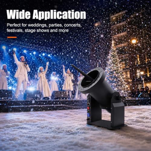 Máquina de nieve artificial navideña con luces RGB y gran cobertura para bodas 5
