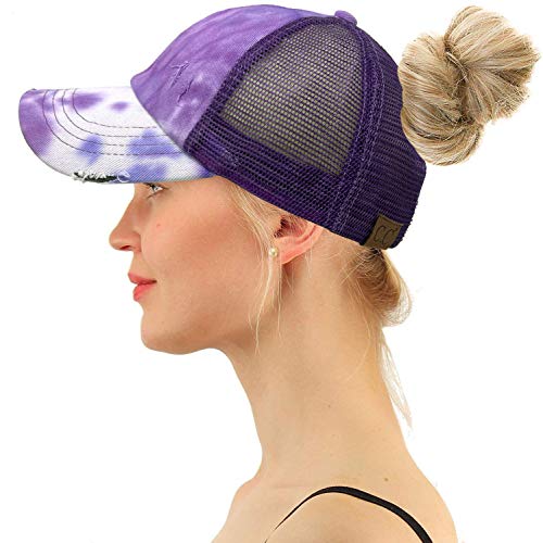 Image of C.C Ponytail Criss Cross Messy Buns Ponycaps Baseball Cap Dad Trucker Mesh Hat