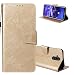 Produktbild HMTECH Huawei Mate 20 Lite Hülle Vintage reine Farbe Blumen Prägung Flip Standfunktion Karten Slot und Magnetverschluß Brieftasche Taschen Schalen Handy für Mate 20 Lite,Vintage Pure PU:Gold