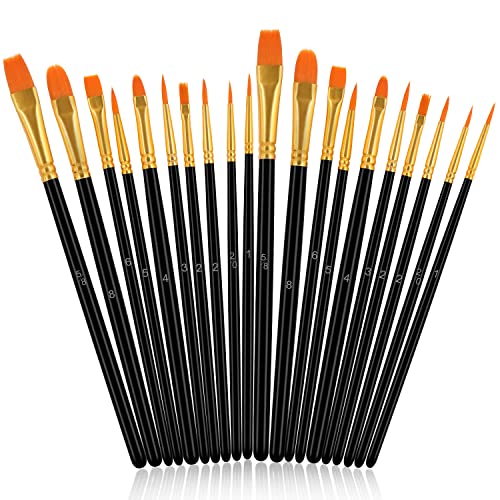 Joinrey Paint Brushes Set,20 Pcs Round Pointed Tip Paintbrushes Nylon Hair Artist Acrylic Paint Brushes For Acrylic Oil Watercolor, Face Nail Art, Miniature Detailing And Rock Painting (Black) #TOP7