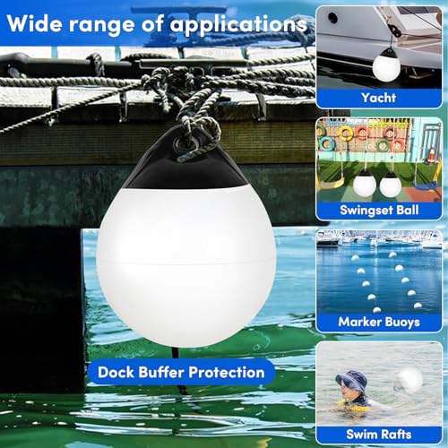 image for VEITHI 1 Pack 11.4 x 14 in Boat Buoy Balls Anchor Buoy Float Round Boa