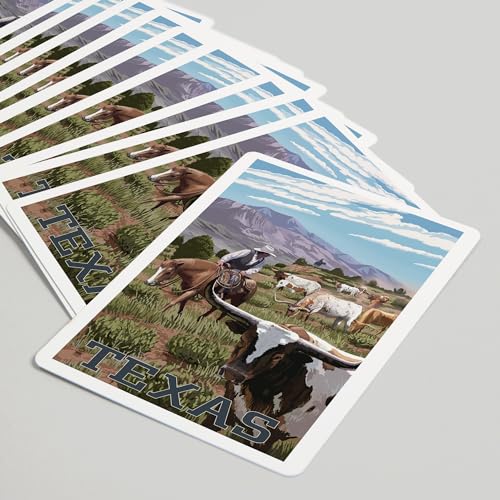 Lantern Press Texas Longhorns Baraja Poker 52 Cartas miniatura 5