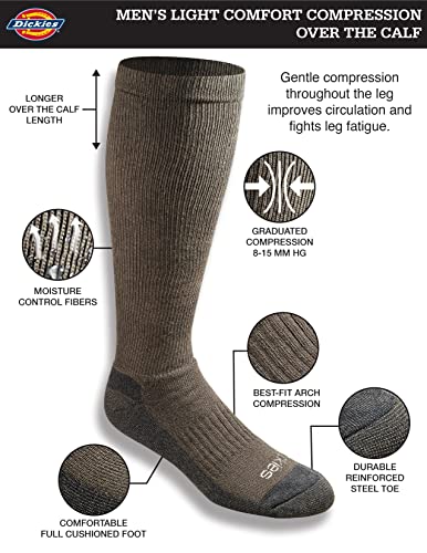 Image of Dickies Men's Light Compression Comfort Over-The-Calf Socks, Available in M-XXL (2, 4 Pairs)