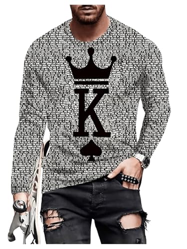 SOLY HUX Men's Letter Print Long Sleeve T Shirt Round Neck Casual Graphic Tees Tops