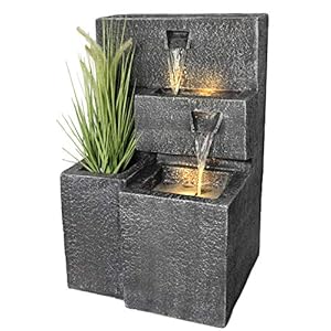 Arnus Grada Fontein, met plantenbak, ledverlichting, waterval, tuinfontein