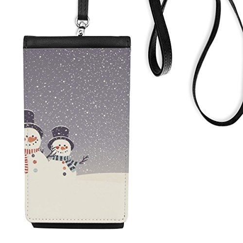 Festival de flocon de neige illustration motif faux téléphone en cuir pochette