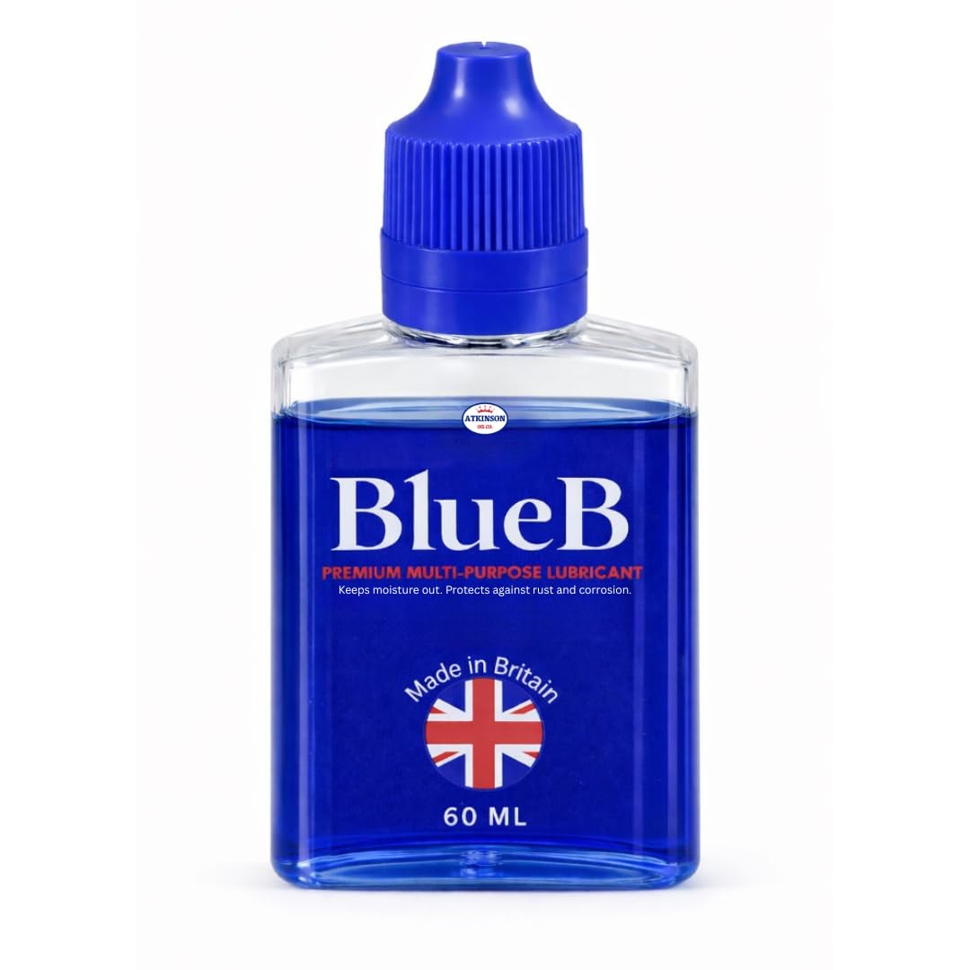 BlueB Premium Multi-Purpose Lubricant Oil – 60 ml | Clean, Light Household Oil for Hinges, Locks, Bikes, 3D Printers & Moving Parts | Made in Britain
